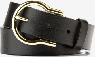 Cole Haan Womens Hinged Buckle Belt - Black Size Medium