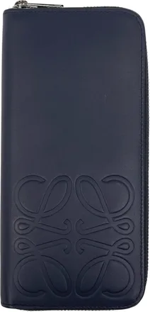 Loewe Navy Leather Long Wallet (Bi-Fold) (Pre-Owned)