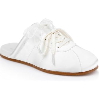 Badgley Mischka Priscila Mule in Ivory Satin at Nordstrom, Size 6.5