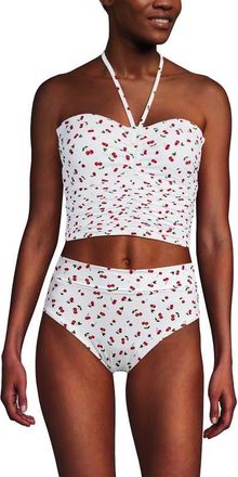 Lands End Womens Ruched Halter Tankini Top in Cherry Jam Cherries/white at Nordstrom, Size 18