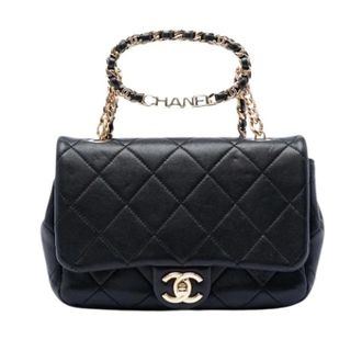 Chanel Pre-owned Vintage Quilted Crossbody - Dames - Pre-owned - Zwart - Maat: ONE Size Leer