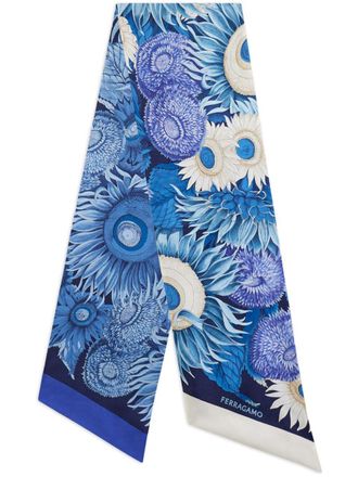 Ferragamo Sunflower print bandeau - women - Silk - One Size - Blue