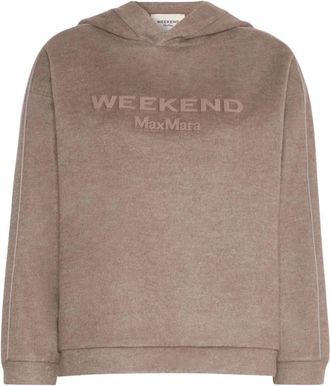 Max Mara Hooded Jersey Drap Sweatshirt - Dames - Sweatshirts & Hoodies - Bruin - Maat: M Jersey