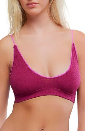 Free People Intimately FP Sweet Point Seamless Longline Bralette in Beau Berry Combo at Nordstrom, Size Large/x-Large