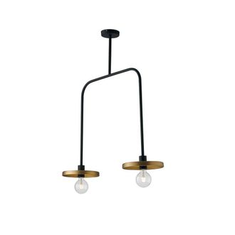 Netlighting TWIGA 2 Light Straight Bar Pendant Black Gold 85x91.3x25cm | Size: 85x91.3x25 cm