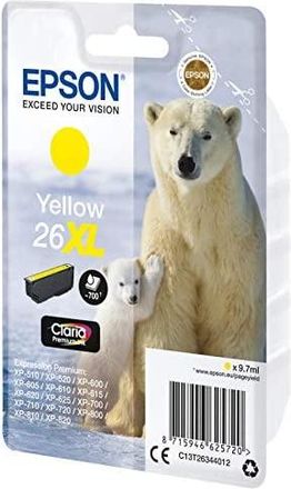 Epson Polar Bear Cartucho 26xl Amarillo (etiqueta Rf)