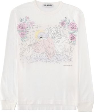 Our Legacy White Celestial Angel Wing Graphic T-Shirt