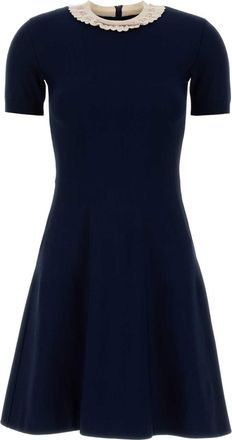 Valentino Garavani Navy Blue Knit Mini Dress