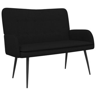 vidaXL Sof&aacute; De 2 Plazas Negro 115 X 61 X 87 Cm Tela Vidaxl