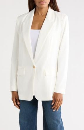 Leith Oversize Peak Lapel Blazer in Ivory at Nordstrom Rack, Size X-Small