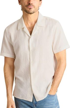 Bonobos Riviera Cotton Jacquard Camp Shirt in Alan Geo Dobby As Header White at Nordstrom, Size Xx-Large