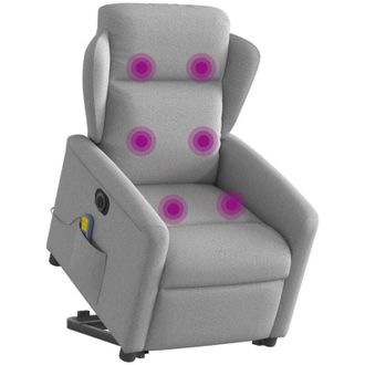 vidaXL Vidaxl - Sill&oacute;n De Masaje El&eacute;ctrico Reclinable Elevable Tela Gris Nube