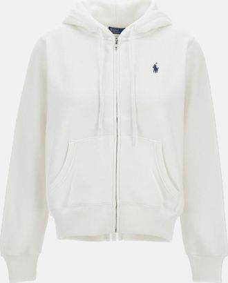 Ralph Lauren White Logo Zip-Up Hoodie