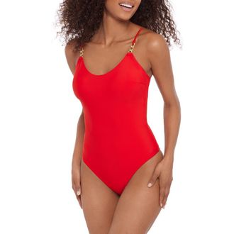 Steve Madden Cutout One-Piece Swimsuit in Cherry Red at Nordstrom, Size X-Small
