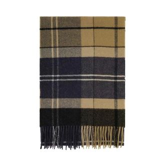 Barbour Sciarpa Tartan in Lambswool - - Accessories - Uomo - Verde - ONE SIZE