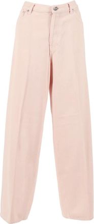 Dondup Pantalone Dakota - Dames - Wijde Broeken - Roze - W27 - Katoen - Broeken