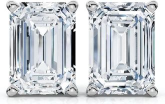 Pompeii3 2Ct TW Emerald Cut Diamond Studs 14k Gold Lab Grown