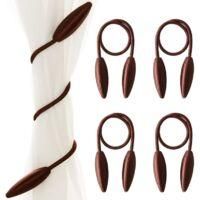 OEM Juego De 4 Piezas Para Bricolaje Con Clips Retorcidos Para Sujetar Cortinas, Sujetacortinas Decorativos Creativos Para Ventanas (marr&oacute;n) - Crezuo