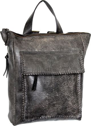 Nino Bossi Aviator Leather Backpack Purse in Black