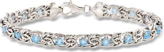 Ross-Simons Sky Blue Topaz Byzantine Bracelet in Sterling Silver