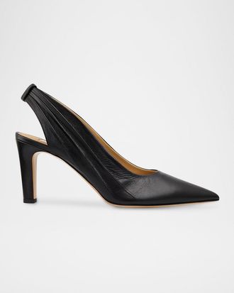 Gabriela Hearst 90mm Amari Leather Slingback Pumps