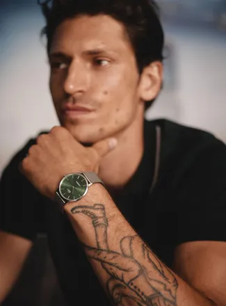 Lacoste Mens Crocorigin green face watch