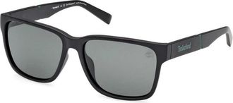 Timberland Gepolariseerde Rechthoekige Zonnebril - Heren - Zonnebrillen - Zwart - ONE Size - Accessoires
