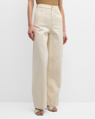 Toteme High-Rise Straight-Leg Press-Creased Denim Jeans