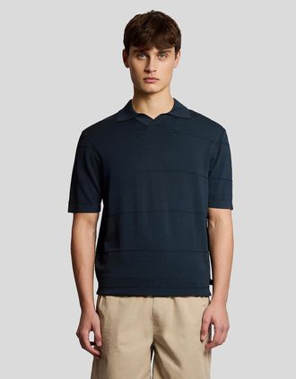 Lyle & Scott Lyle And Scott Mens Open Collar Fine Knitted Polo Shirt - Black - Size: 36