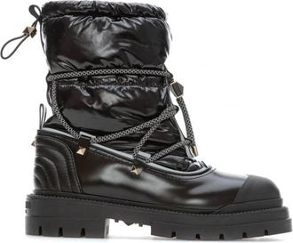 Valentino Garavani Stijlvolle Enkellaarsjes - Dames - Winterlaarzen - Zwart - 35 EU - Leer - Schoenen