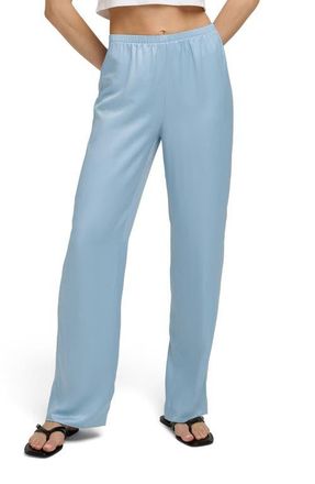 Favorite Daughter The Everything Satin Wide Leg Pants in Sea Blue at Nordstrom, Size X-Small