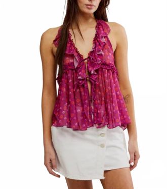 Free People Fearless Knit Tank In Dragonfruit Combo