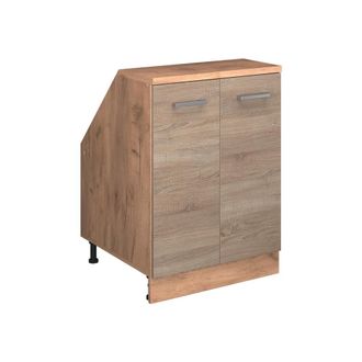 Vicco Armario De Cocina Para Techo Inclinado R-line, Sonoma, 60 Cm Con 2 Puertas, 60 Cm De Profundidad, Vicco