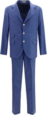 Brunello Cucinelli Blue Notched Lapel Suit