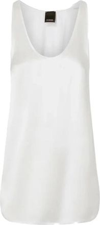 Pinko Crazy Tank Top - Dames - Tops zonder mouwen - Wit - S - Satijn - Tops