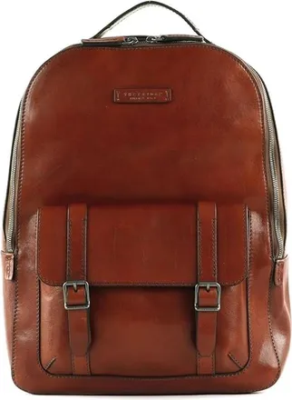 The Bridge Bruine leren rugzak Cesare Line - Dames - Rugzakken - Bruin - ONE Size - Leer - Tassen