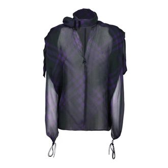 Burberry Cardigans, female, Green, Size: 3XS Green Silk Sweater Aw23