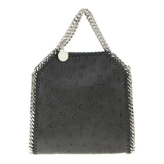 Stella McCartney Tassen, Dames, Zwart, ONE Size, Polyester, Falabella Ostrich Tiny Tote Bag
