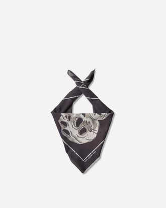 KAPITAL Fastcolor Selvedge Bandana (Rain Skull) Black