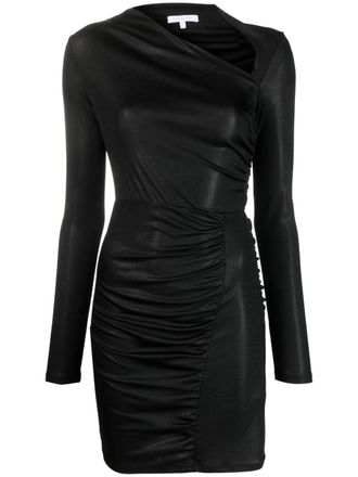 Patrizia Pepe cut-out detail ruched jersey dress - women - Polyester/Elastane - 0 - Black