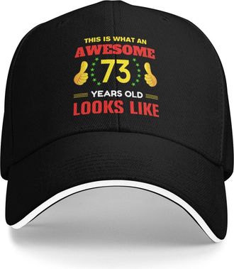 Generic Classic Cycling Caps This is What an Awesome 73 Years Old Looks Like Sports Hat Quick Dry Baseball Cap for Activities Adult Golf