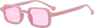 Generic Mens Outdoor Vacation Sunglasses Women Small Frame Sports Driving(Pink)