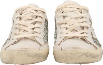 Golden Goose Super Star Low-Top Glitter Star Leather Sneakers