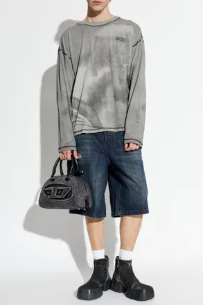 Diesel Long Sleeve T-shirt T-BOXT-LS-NC-V1, Mens, Grey