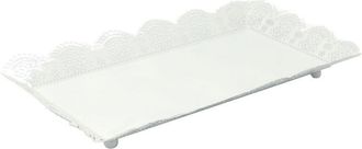 Vacchetti Bandeja Rectangular De Metal Blanco Cm43x28
