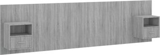 vidaXL Bed Headboard with Cabinets Grey Sonoma Engineered Wood Vidaxl