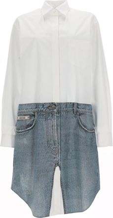Moschino White Shirt Collar Mini Dress