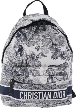 Dior Toile De Jouy Travel Technical Fabric Navy Nylon Backpack Bag (Pre-Owned)