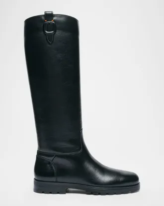 Santoni Bess Leather Knee-High Boots