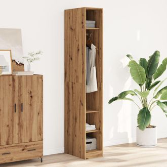 Berkfield Home Wardrobe Artisian Oak 30x50x200 cm Engineered Wood in Brown | Size: 30 x 50 x 200 cm